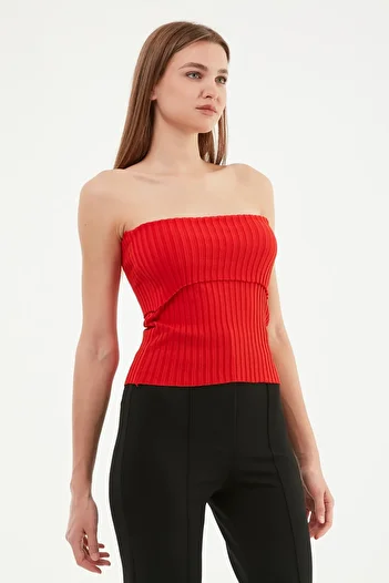MA ananas Strapless Corded Blouse Bustier