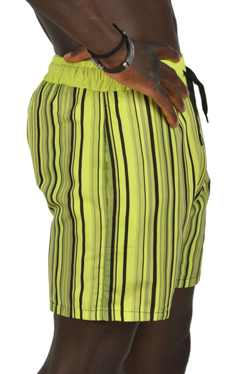 DeepSEA Ανδρικό μαγιό Micro Fabric Green Stripe - Quick Dry, με επένδυση 2403011