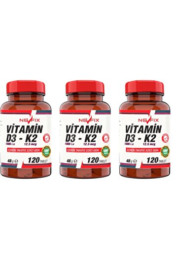 Nevfix Vitamin D3 Vitamin K2 120 Tablet X 3 Boxes