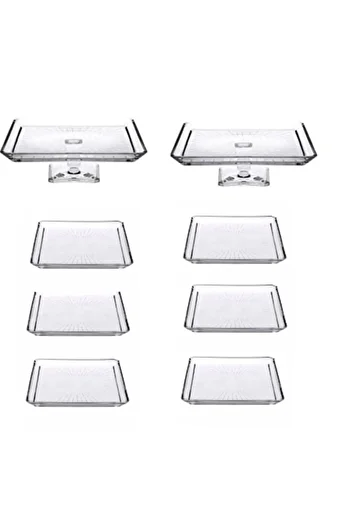 Paşabahçe Madlen Cake Serving Set for 6 Persons 8 Pieces