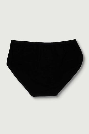 A&K ZÜMRA Women's Cotton Ribbed Bato Panties Black Single Pack