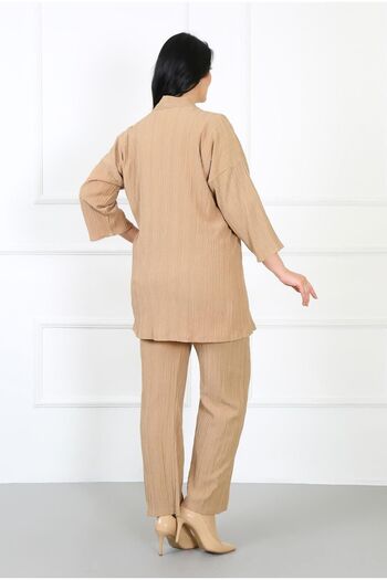 By Alba Collection Women's Mink Wrapped Waist Full Elastic Large Size Trousers