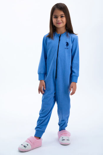 U.S. Polo Assn. Girl's Blue Jumpsuit