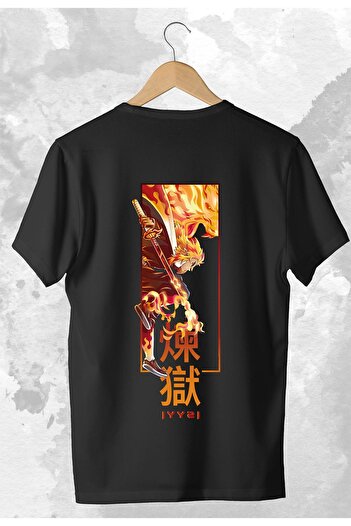 Storepoint Demon Slayer: Kimetsu No Yaiba Rengoku Printed Oversize Anime T-shirt