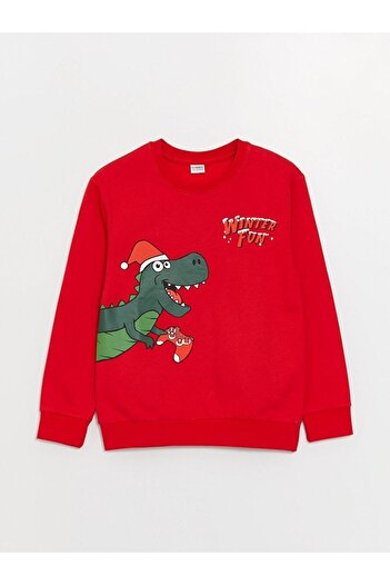 LC Waikiki Lcw Kids Crew Neck Christmas Themed Long Sleeve Boy Sweatshirt