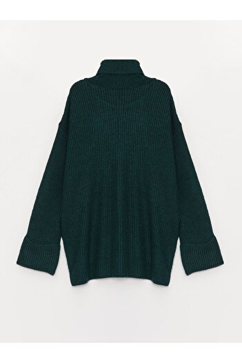 LC Waikiki Turtleneck Self-patterned Long Sleeve Oversize Women's Knitwear Sweater