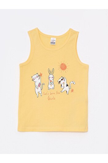 LC Waikiki Crew Neck Printed Cotton Baby Girl Undershirt, Pack of 2