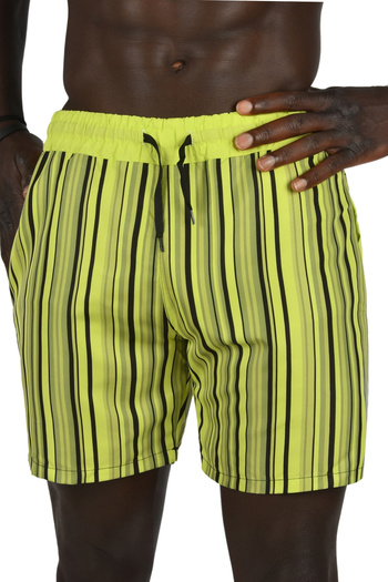 DeepSEA Ανδρικό μαγιό Micro Fabric Green Stripe - Quick Dry, με επένδυση 2403011