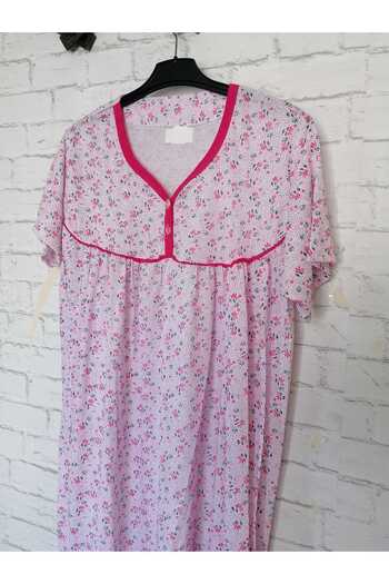 anne moda ankara Short Sleeve Full Summer Thin Cotton Nightgown