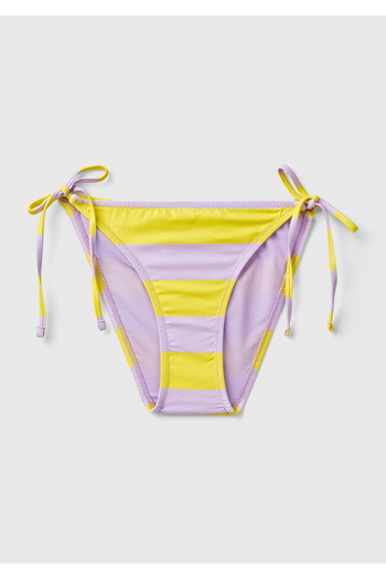 United Colors of Benetton Yellow Blocky Mix - Brazilian Bikini Bottom with Side Tie