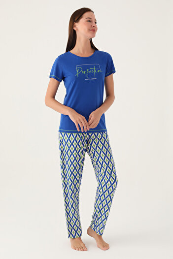 Arnetta Perfection Blue Women's Short Sleeve Pajamas Set
