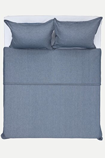 Koza Home Patara Blue Multi-Purpose 100% Cotton Double Bedspread 240x250 7504a