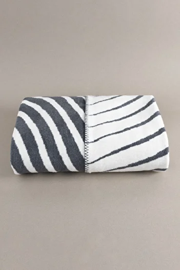 Koza Home Twin Blanket Soft Cotton Double Blanket Anthracite Cream 200 X 220 5038a