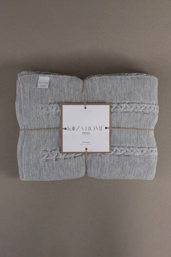 Koza Home Trenza Gray Double Blanket 200x220 15030