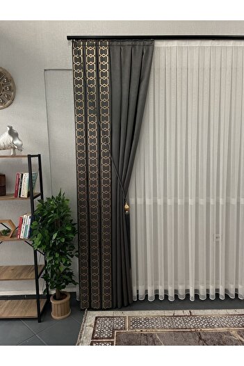 Perdestanbul Since 2022 New oligar board backdrop curtain 1/3 pleated anti-crease edge striped backdrop curtain