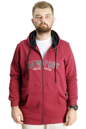 ModeXL Ανδρικό φούτερ με κουκούλα - Mode XL, Oversize, Maroon, New Port 23546