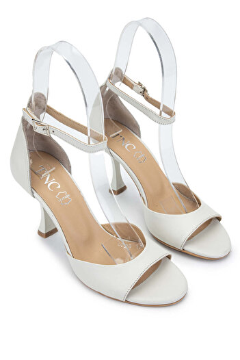 Tamer Tanca Genuine Leather Women's Sandals with Stone Detail