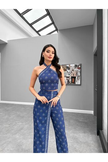 ESRAHELVACI Ethnic Patterned Halterneck Set