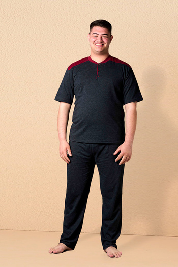 nisaNCa Plus Size Summer Men's Cotton Pajamas Set - Short Sleeve Father's Day Gift