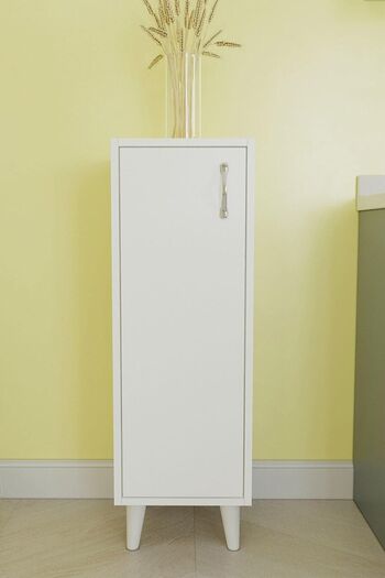 Egecan Mobilya Tek Kapaklı 3 Raflı Çok Amaçlı Banyo Dolabı Mutfak Dolabı Havlu Dolabı Erzak Dolabı