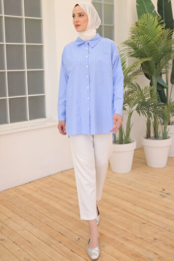 benguen Blue Striped Shirt - 12021 Model