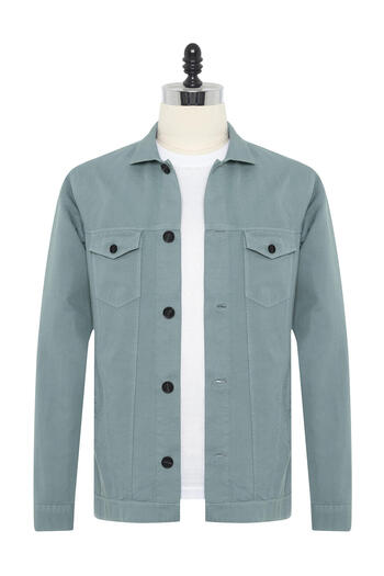 Germirli Cotton Linen Vintage Jacket Shirt - Mineral Green with Fillet Pocket
