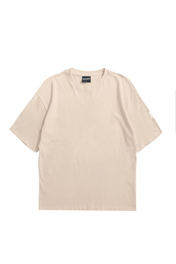 Eazy Co Eazy Beige Unisex Oversize Printed Short Sleeve Basic T-shirt