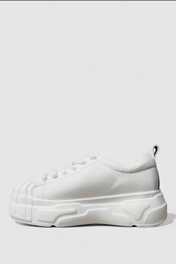 Lufian Women's Sports Shoes - White Thick Sole