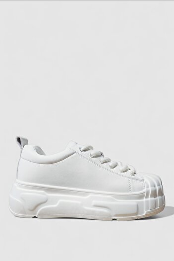 Lufian Women's Sports Shoes - White Thick Sole