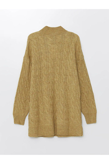 LC Waikiki Lcw Modest Stand Collar Self Patterned Women's Knitwear Tunik