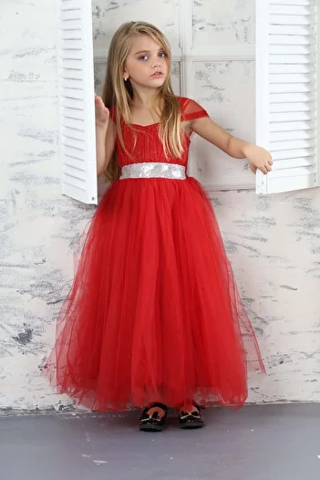 Asortik Kids Girl's Silvery Evening Dress