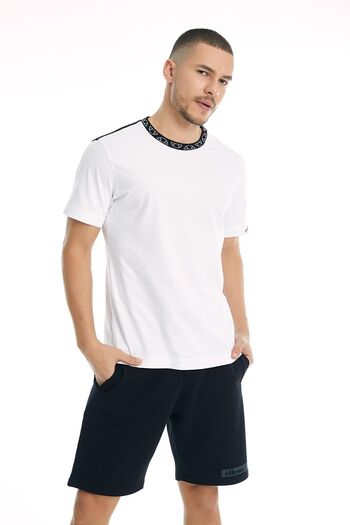 Ellesse Ανδρικό μπλουζάκι Crew Neck Plain White Em018-wt Ανδρικό μπλουζάκι