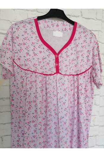 anne moda ankara Short Sleeve Full Summer Thin Cotton Nightgown