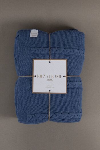 Koza Home Trenza Indigo Double Blanket 200x220 15040