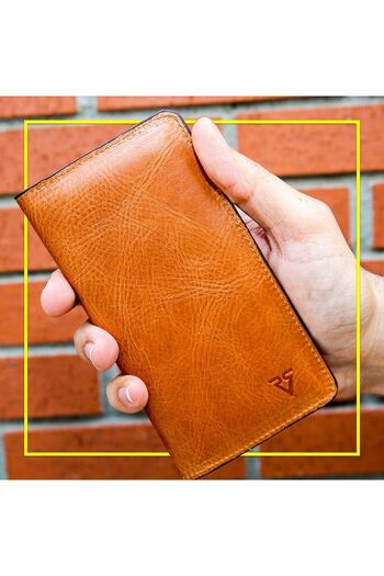 Naturel Tılsım Справжня шкіра Портфель Чохол для iPhone Картковий гаманець / 3014 Taba (Димчастий)