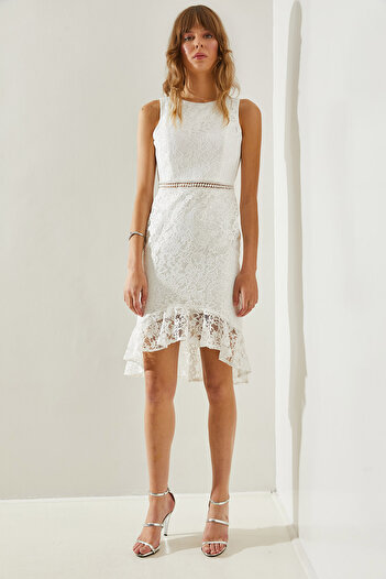 Bianco Lucci Rochie de seara de dama cu detaliu scoici din dantela - Model 6121 60251351