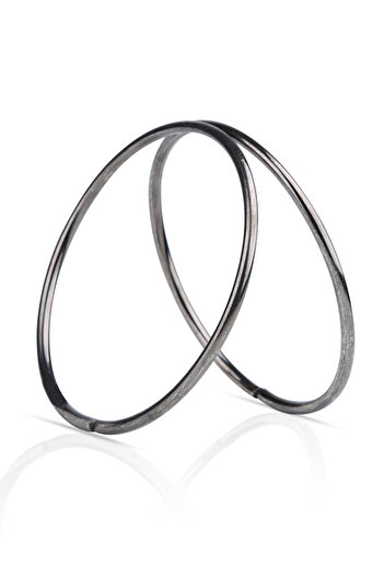 SENSY Black Metal Round Ring Bag with Handle - 11 Cm