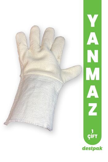 Destpak Heat Resistant Fireproof Gloves - Baker Gloves, Fireproof Gloves for Restaurant - Oven Gloves