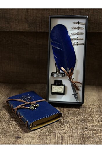 CAVAŞ sun hat Divit Inkwell Pen Compass Patterned Antique Notebook Set