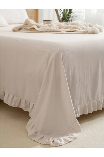 shules collection 280x240 Cm - Double Cotton and Linen Frilly Bedspread