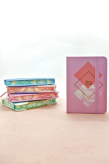Limmy Pink Decorative A7 Notebook - Elastic Pocket