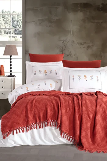 Elart Daisy Duvet Cover Pique Set 7 Pieces Cinnamon