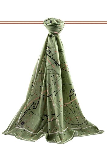 Vissona Women's Luxury Medina Silk Shawl Khaki