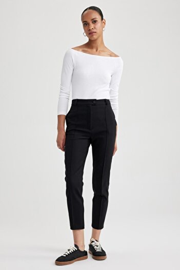 DeFacto Long Sleeve Slim Fit Boat Neck T-Shirt - Ribbed Camisole B0393ax23au