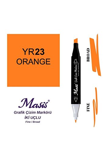Masis 23 Orange Double Ended Graphic Drawing Pen