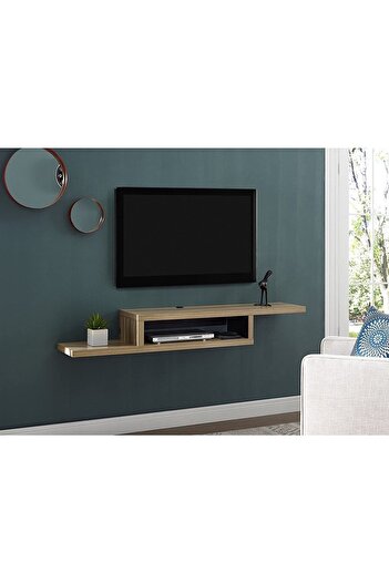 Egecan Mobilya Meşe 100 cm Tv Ünitesi Tv Standı Duvar