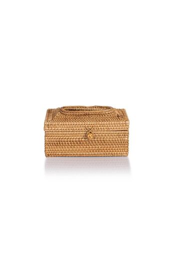 Koza Home Meander Rattan El Yapımı Dikdörtgen Büyük Boy Peçetelik 23x12x11cm 8922