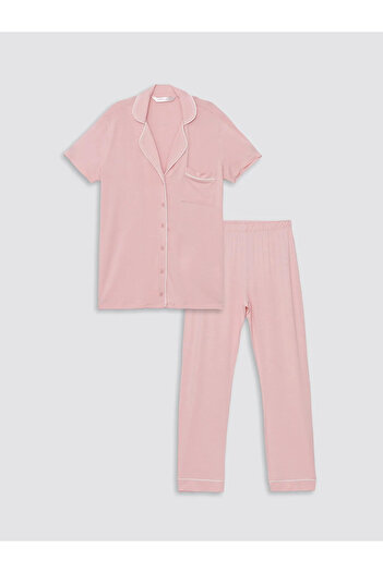 LC Waikiki LCW DREAM - Women's Pajamas Set: Shirt Collar, Short Sleeve