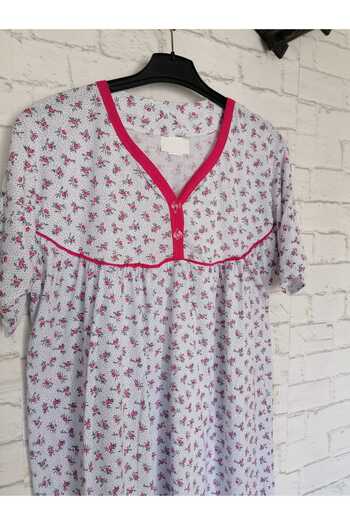 anne moda ankara Short Sleeve Full Summer Thin Cotton Nightgown