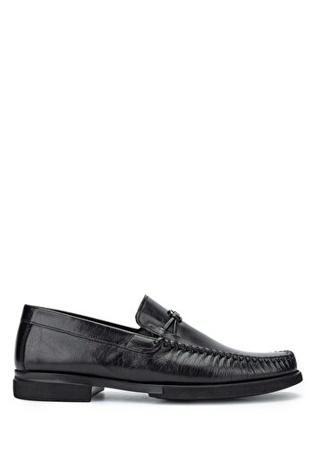 Tamer Tanca Genuine Leather Black Men's Loafer Shoes